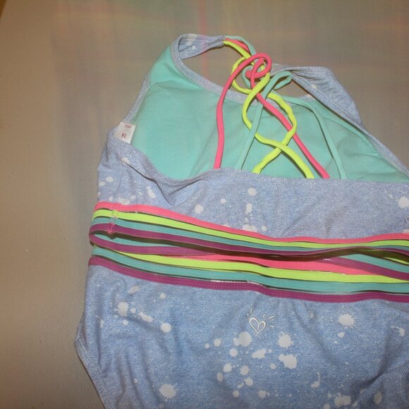 Multi Color 2 Pcs Justice Bikni Swimsuit size 16 - Picture 6 of 10